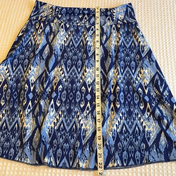 Tranquility by Colorado Clothing A-Line Skirt MEDIUM Mini Above Knee Blue White - Picture 9 of 11